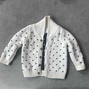 Hanna Andersson Cardigan Button Front Cotton Chunky Knit Dotted 12-18 mo